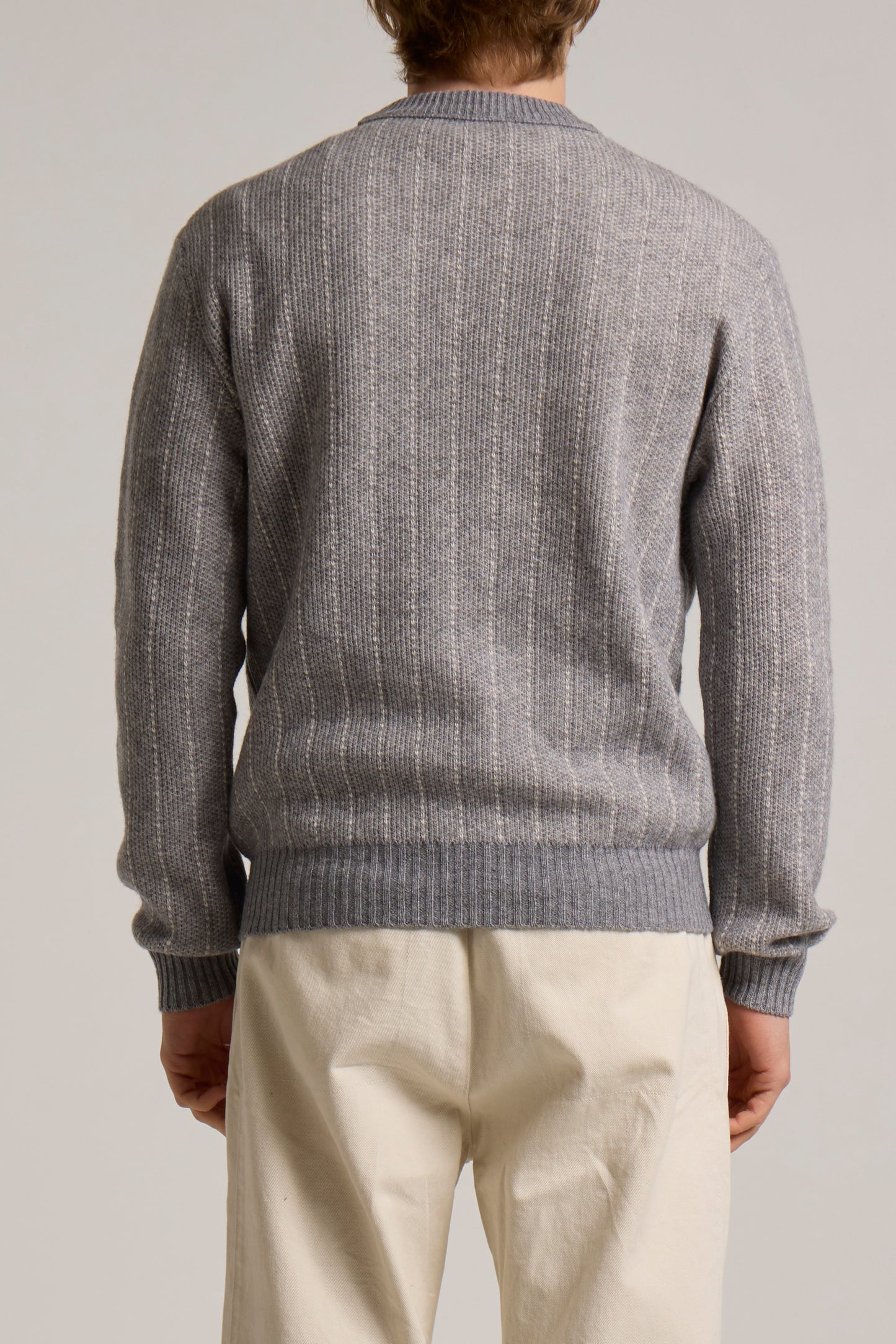 WOOL&CO – WOOL JACQUARD CREW NECK SWEATER