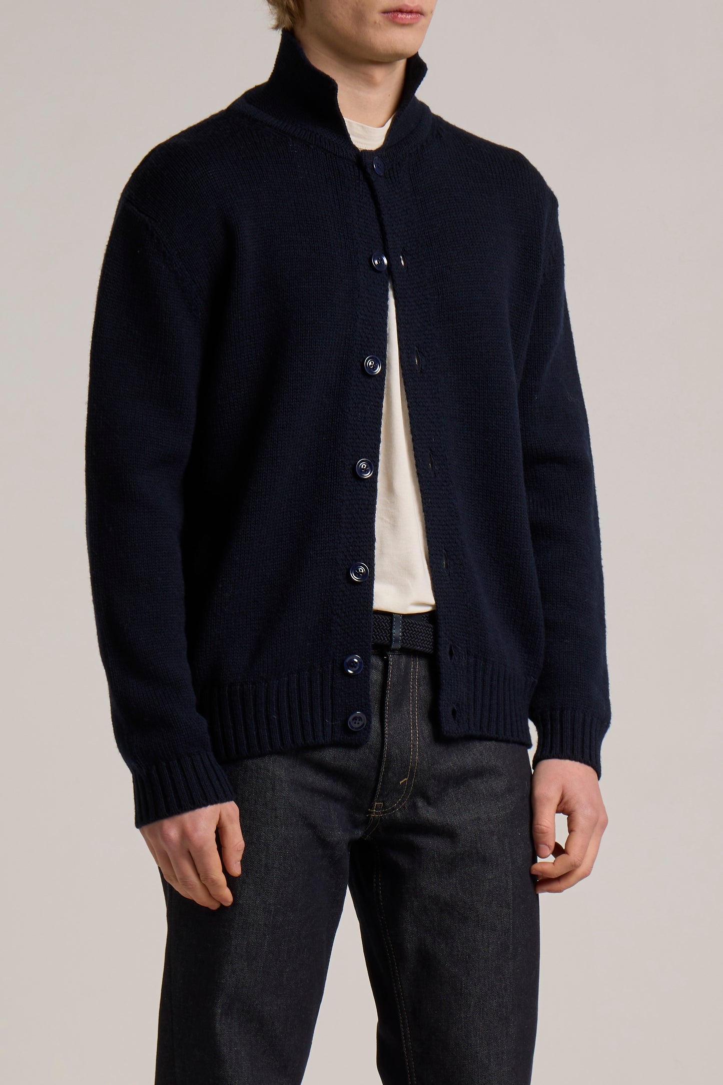 WOOL&CO – MERINO WOOL POLO NECK SHIRT WITH POCKETS
