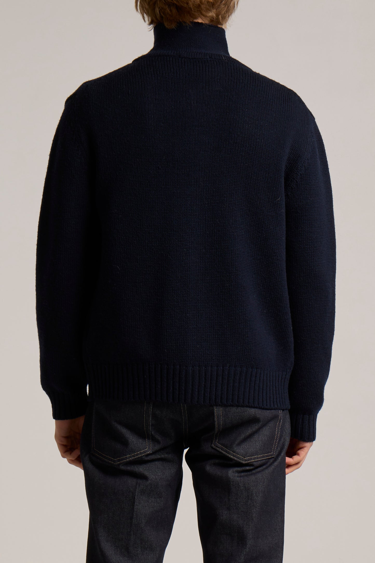 WOOL&CO – MERINO WOOL POLO NECK SHIRT WITH POCKETS