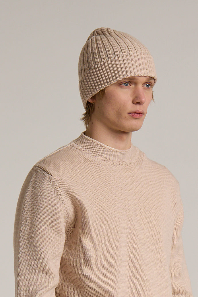WOOL&CO – MERINO WOOL RIBBED BEANIE HAT