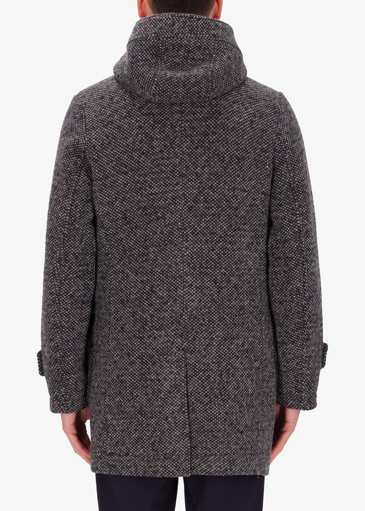 Distretto Coat Montgomery blasius in ocean with hood.