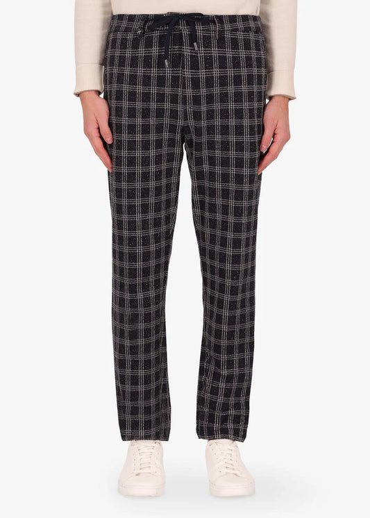 Distretto12 Atelier trousers with striped pattern in navy.