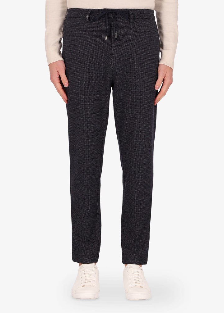 Distretto12 Clou trousers with drawstring in blue blend fabric.