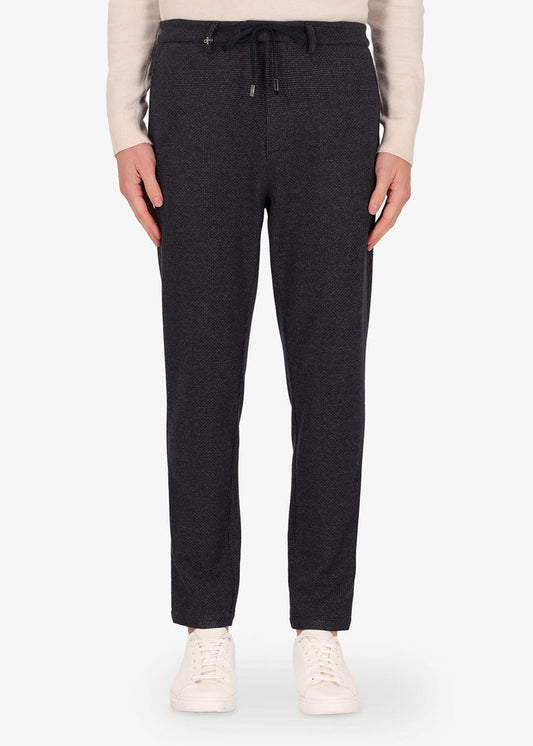 Distretto12 Clou trousers with drawstring in blue blend fabric.