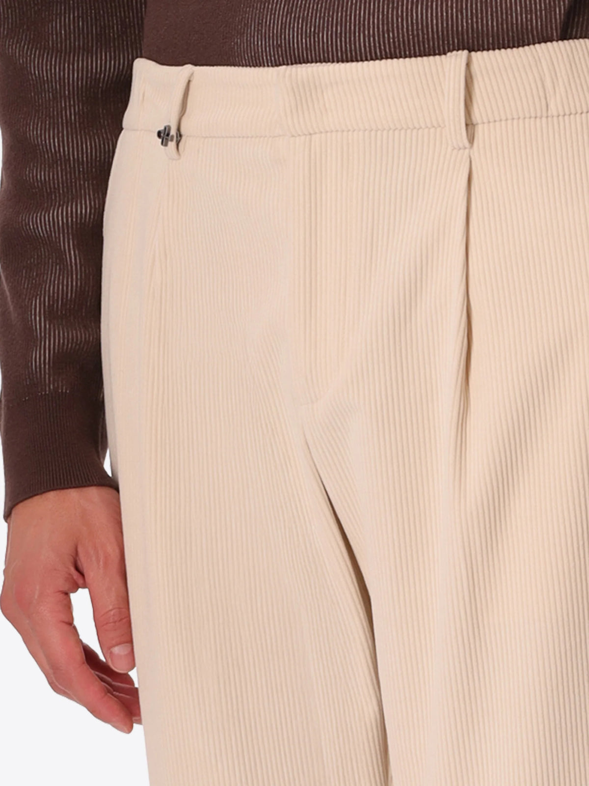 DISTRETTO 12 – 1000-STRIPE SUPER-COMFORT VELVET TROUSERS RIO PENCES LEONARDO