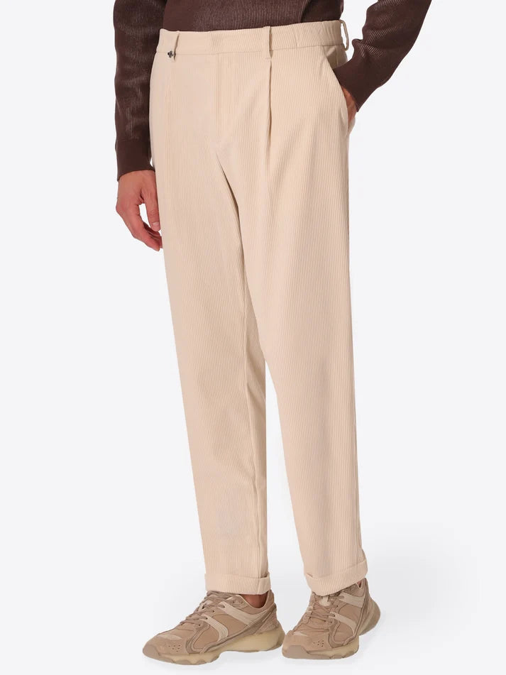 DISTRETTO 12 – 1000-STRIPE SUPER-COMFORT VELVET TROUSERS RIO PENCES LEONARDO