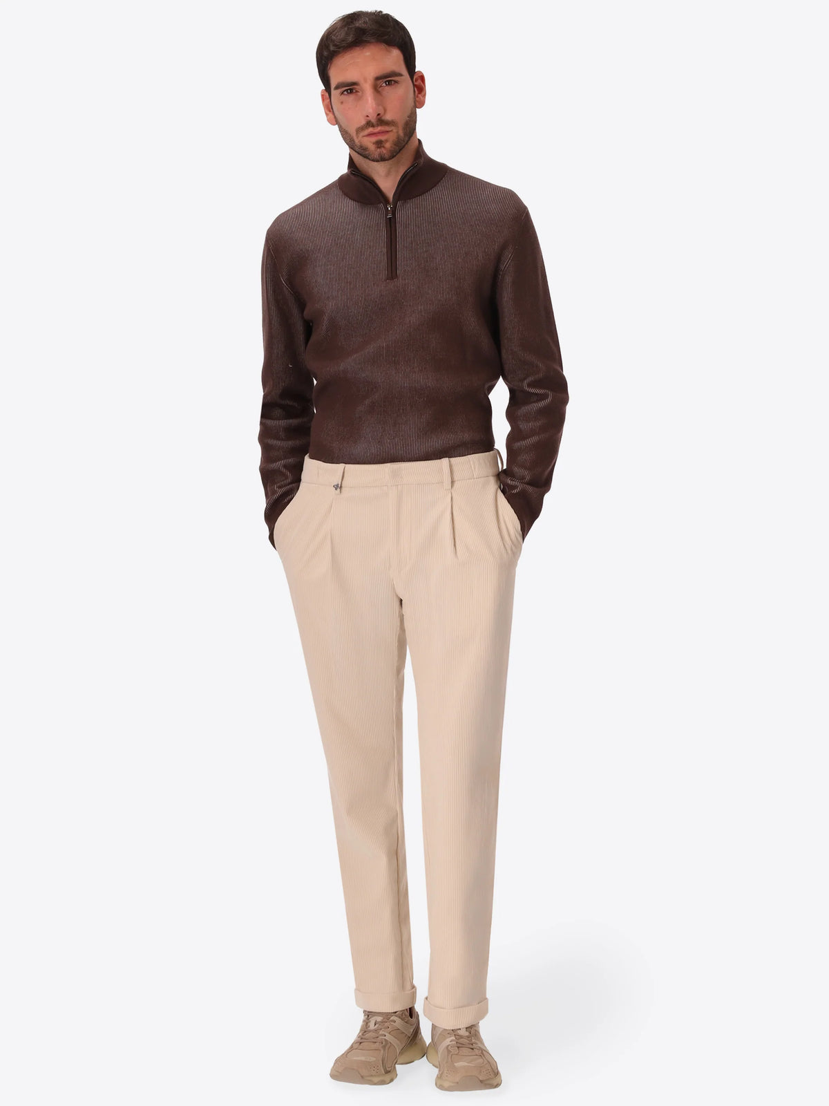 DISTRETTO 12 – 1000-STRIPE SUPER-COMFORT VELVET TROUSERS RIO PENCES LEONARDO