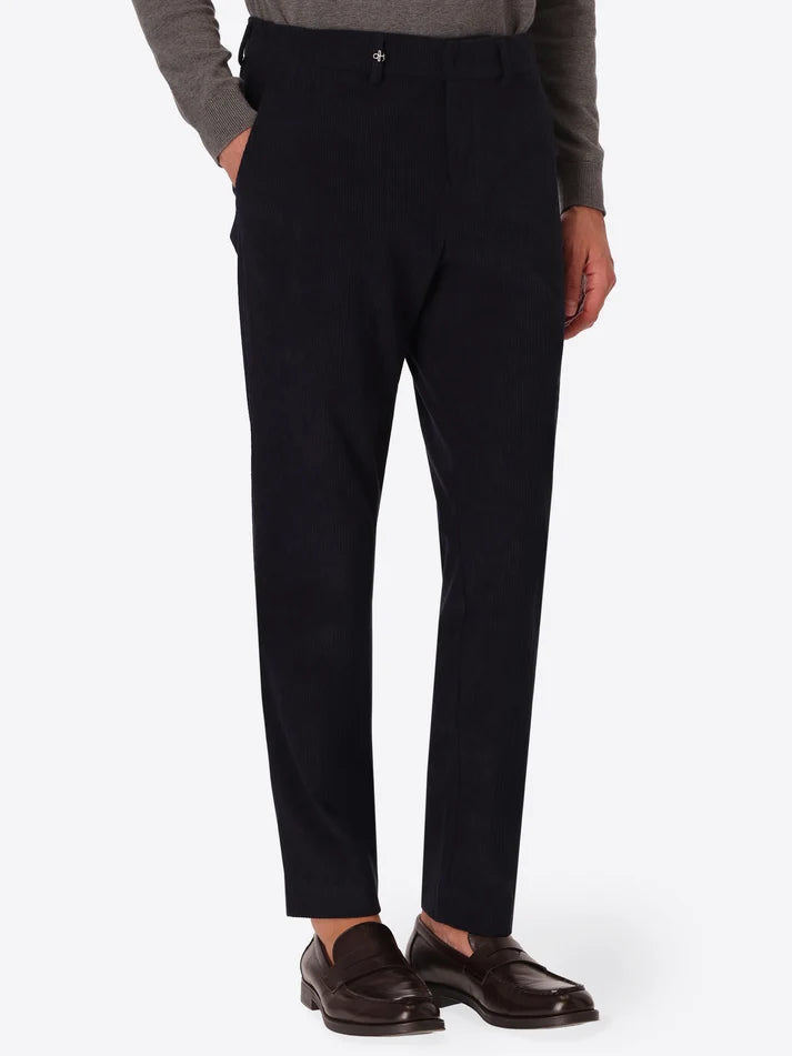 DISTRETTO 12 – 1000-STRIPE SUPER-COMFORT VELVET TROUSERS YORK LEONARDO