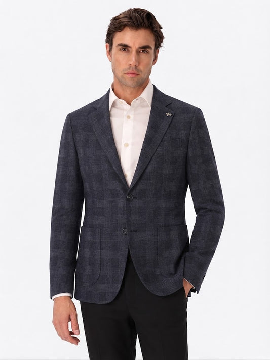 DISTRETTO 12 – MILANO JERSEY PRINCE-OF-WALES CHECK JACKET CARRACCI
