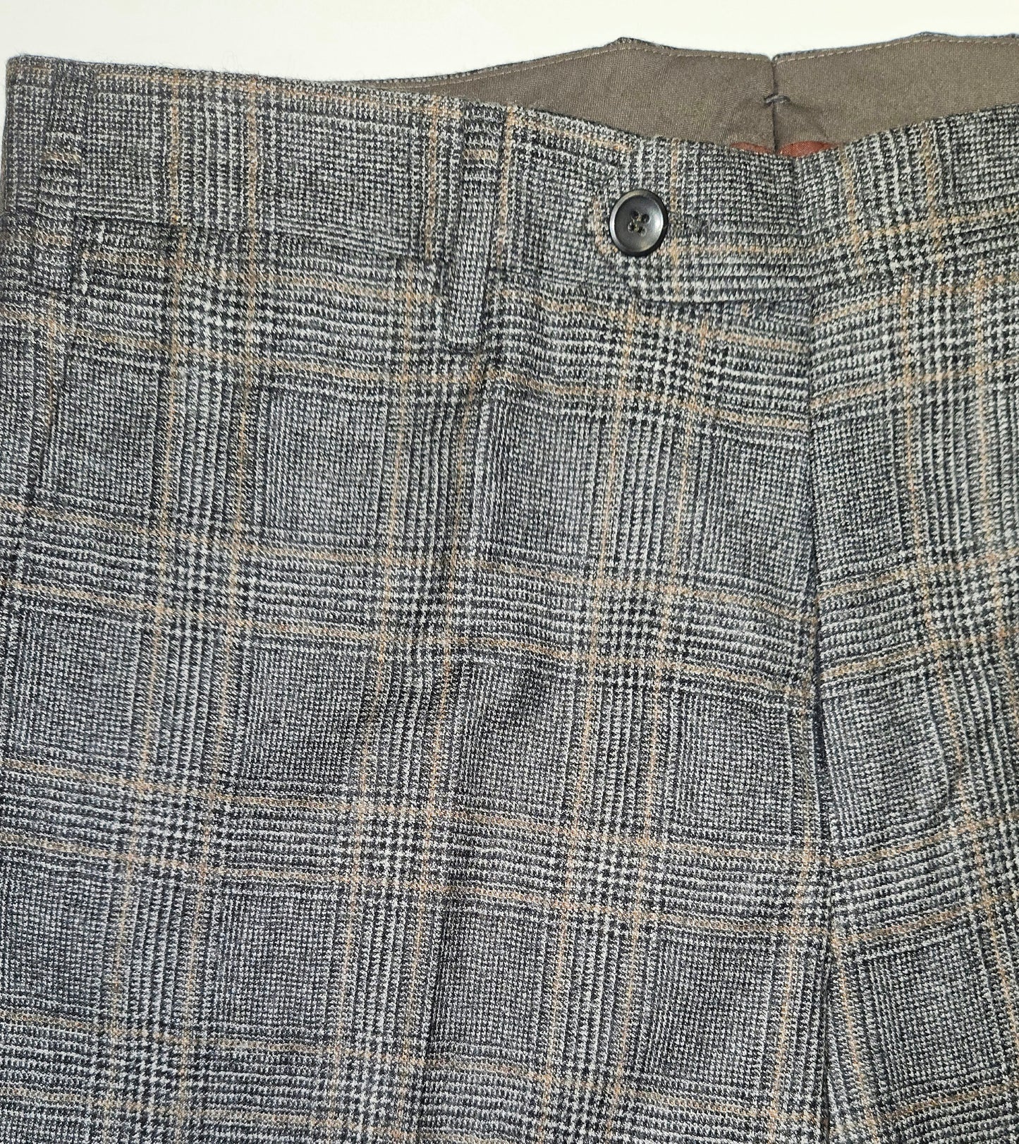 GERMANO 1952 - GREY CHECK VIRGIN WOOL TROUSERS