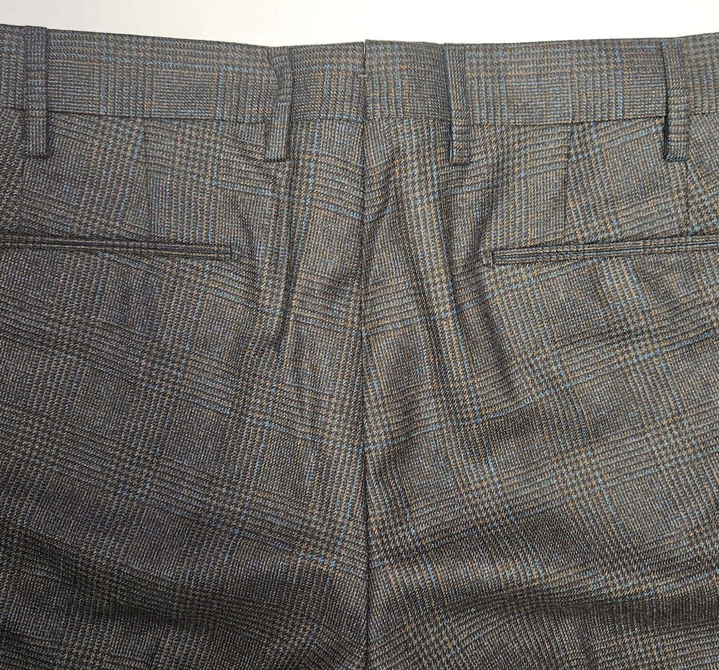 GERMANO 1952 - BLUE GREY CHECK VIRGIN WOOL TROUSERS