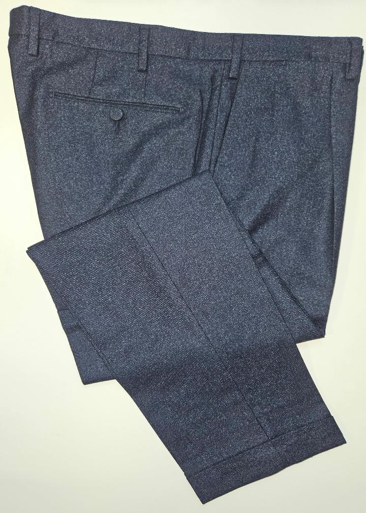 GERMANO 1952 - ONE-SHOT NAVY COTTON WOOL BLEND TROUSERS