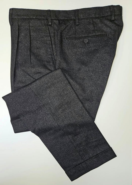 GERMANO 1952 - ONE-SHOT DARK GREY VIRGIN WOOL BLEND TROUSERS