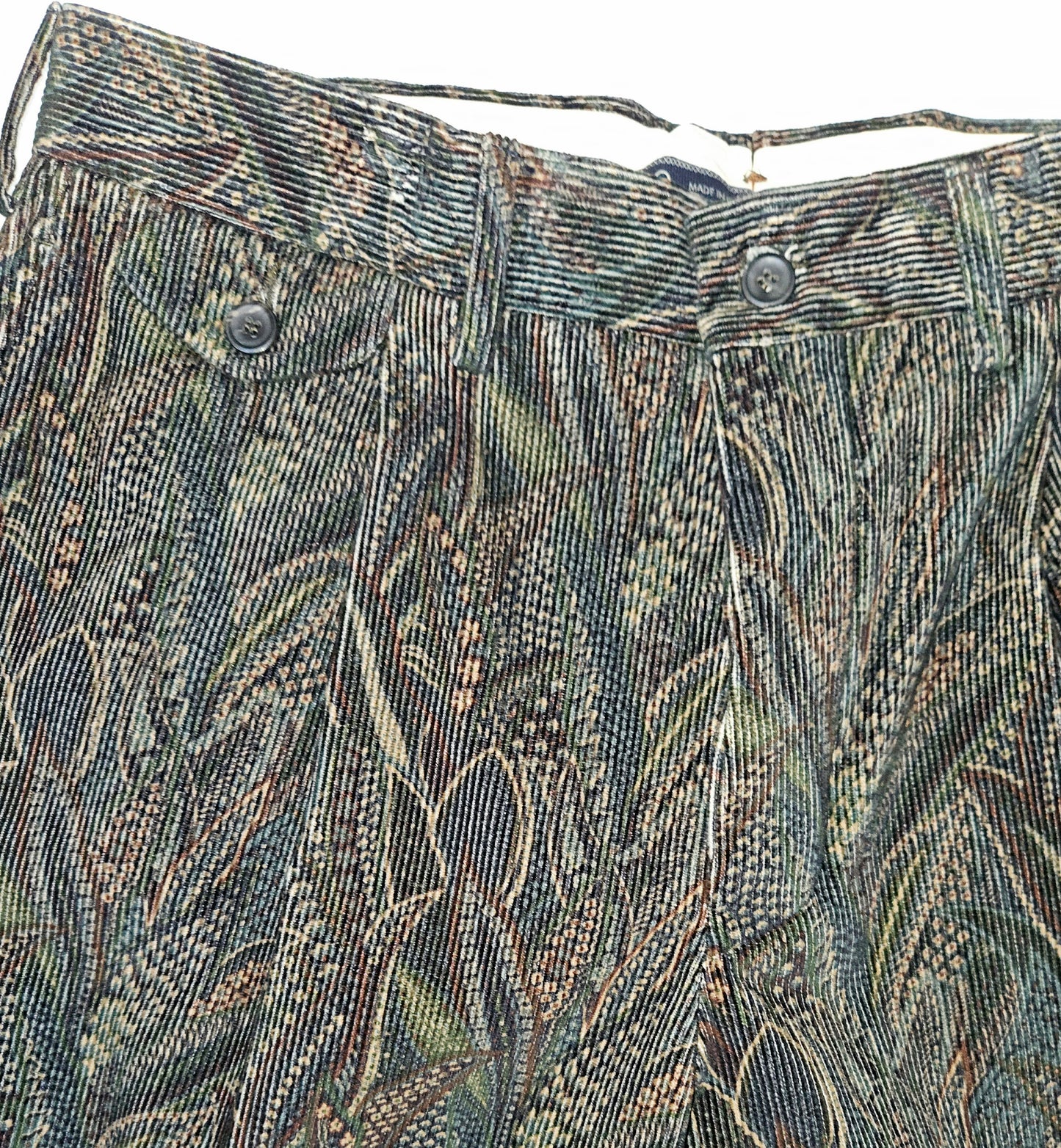 GERMANO 1952 - GREEN CORDUROY FANTASY PATTERN TROUSERS