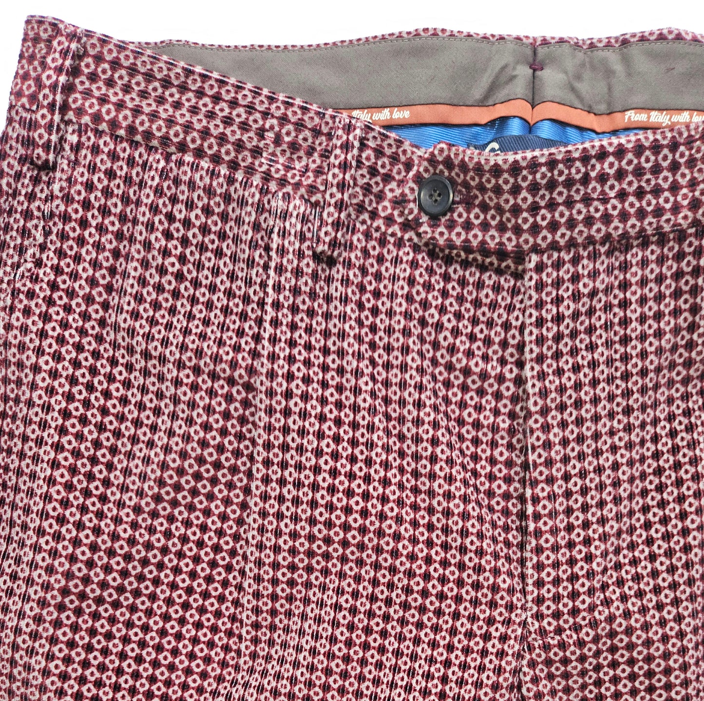 GERMANO 1952 - MAROON CORDUROY FANTASY PATTERN TROUSERS