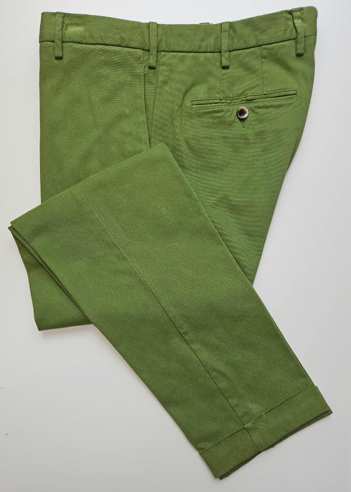 GERMANO 1952 - GREEN MODAL COTTON BLEND STRETCH TROUSERS