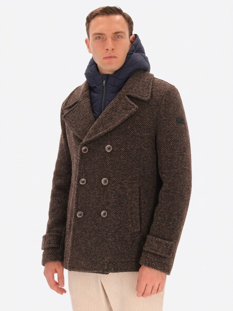 DISTRETTO 12 - WOOL BLEND PEACOAT BLASIUS WITH DETACHABLE INSERT