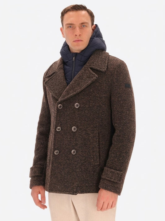 DISTRETTO 12 - WOOL BLEND PEACOAT BLASIUS WITH DETACHABLE INSERT