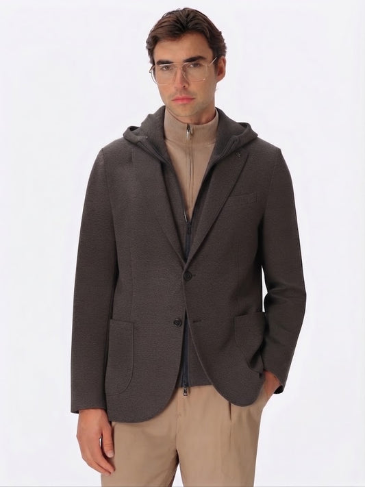 DISTRETTO 12 – VISCOSE BLEND JACKET PINTURICCHIO WITH DETACHABLE HOOD