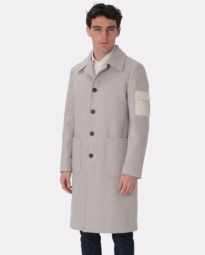 ROBERTO PEPE LUXURY - WOOL TRENCH COAT WITH SLEEVE POCKET