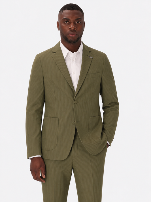 DISTRETTO 12 - JACKET LECCIO IN RAISED STRIPE STRETCH FABRIC