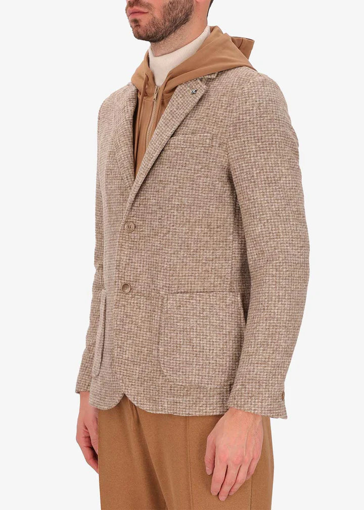 DISTRETTO 12 - BOILED WOOL BOUCLÉ EFFECT JACKET GIONA