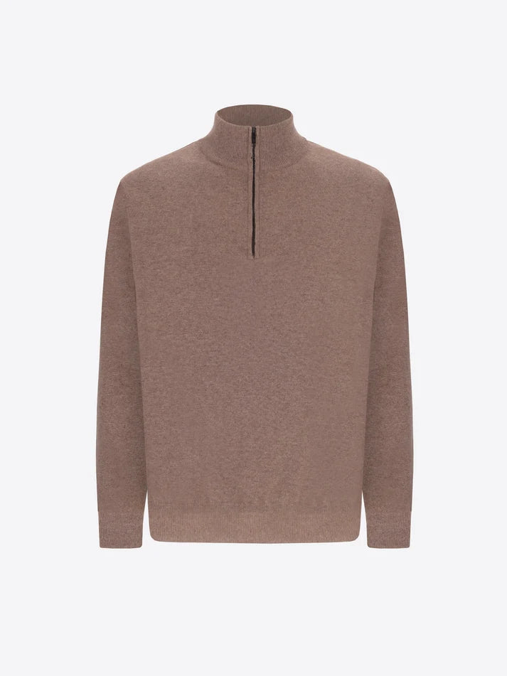 DISTRETTO 12 - CASHMERE-BLEND QUARTER ZIP CARDIGAN MICHELANGELO