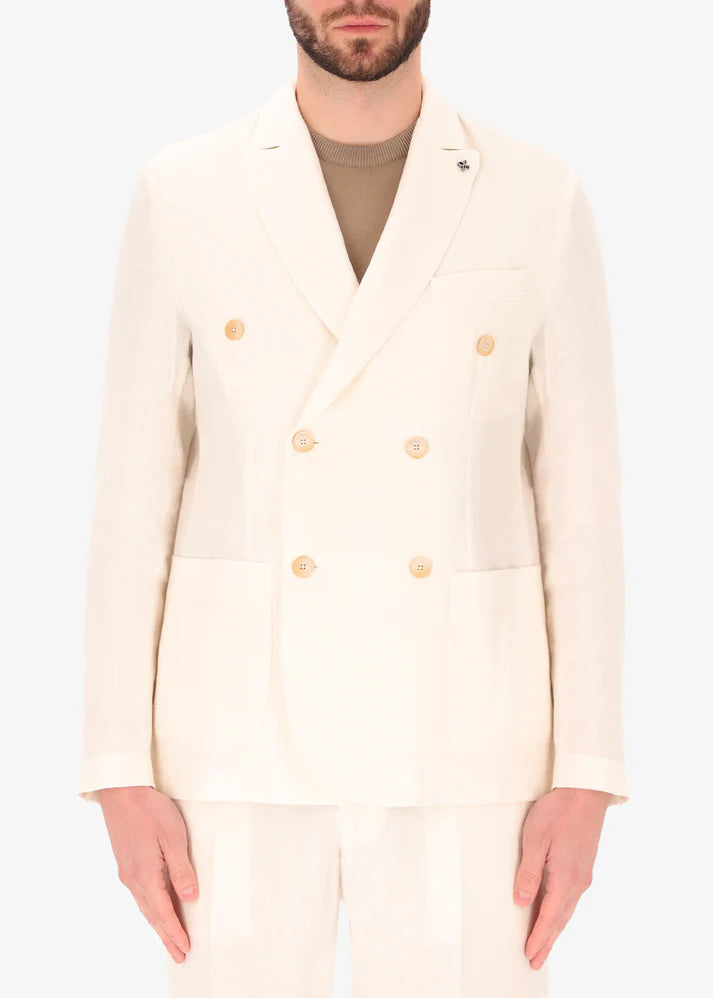 DISTRETTO 12 – LINEN BLEND DOUBLE BREASTED JACKET CERTO