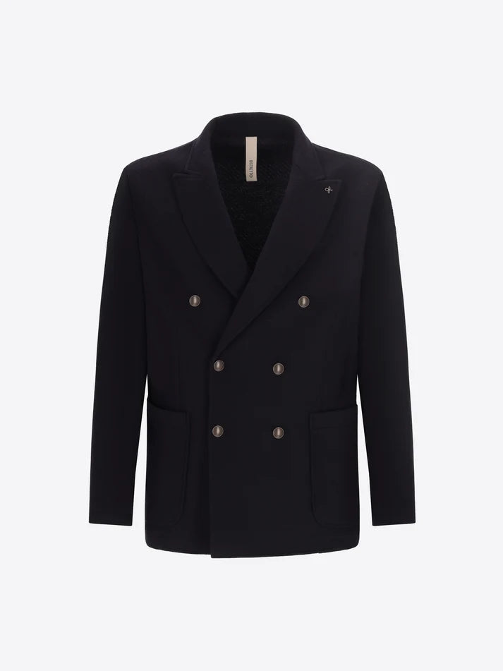 DISTRETTO 12 – DIAGONAL-WEAVE JERSEY DOUBLE-BREASTED JACKET TIEPOLO