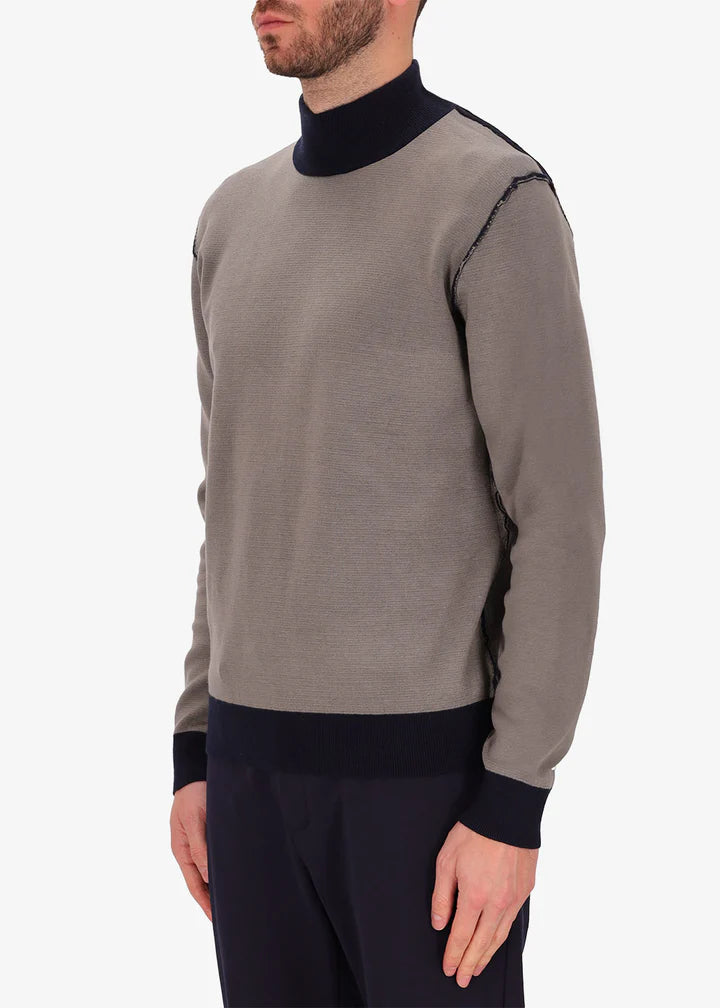 DISTRETTO 12 – DOUBLE-FACED HIGH-NECK SWEATER SOFTOUCH