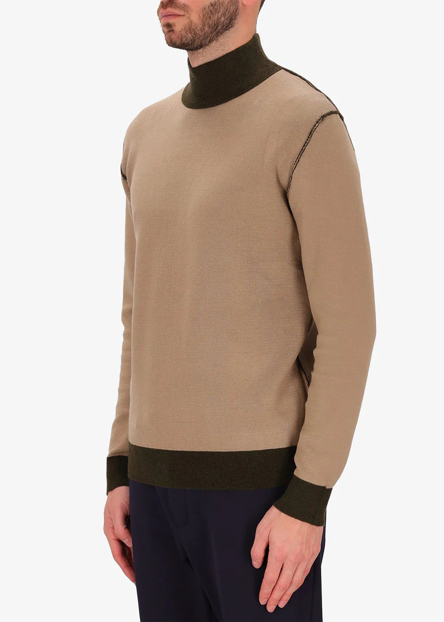 DISTRETTO 12 – DOUBLE-FACED HIGH-NECK SWEATER SOFTOUCH