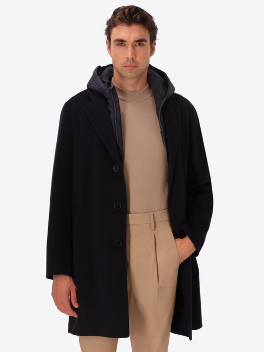 DISTRETTO 12 - WOOL BLEND COAT ESSEX WITH DETACHABLE BIB