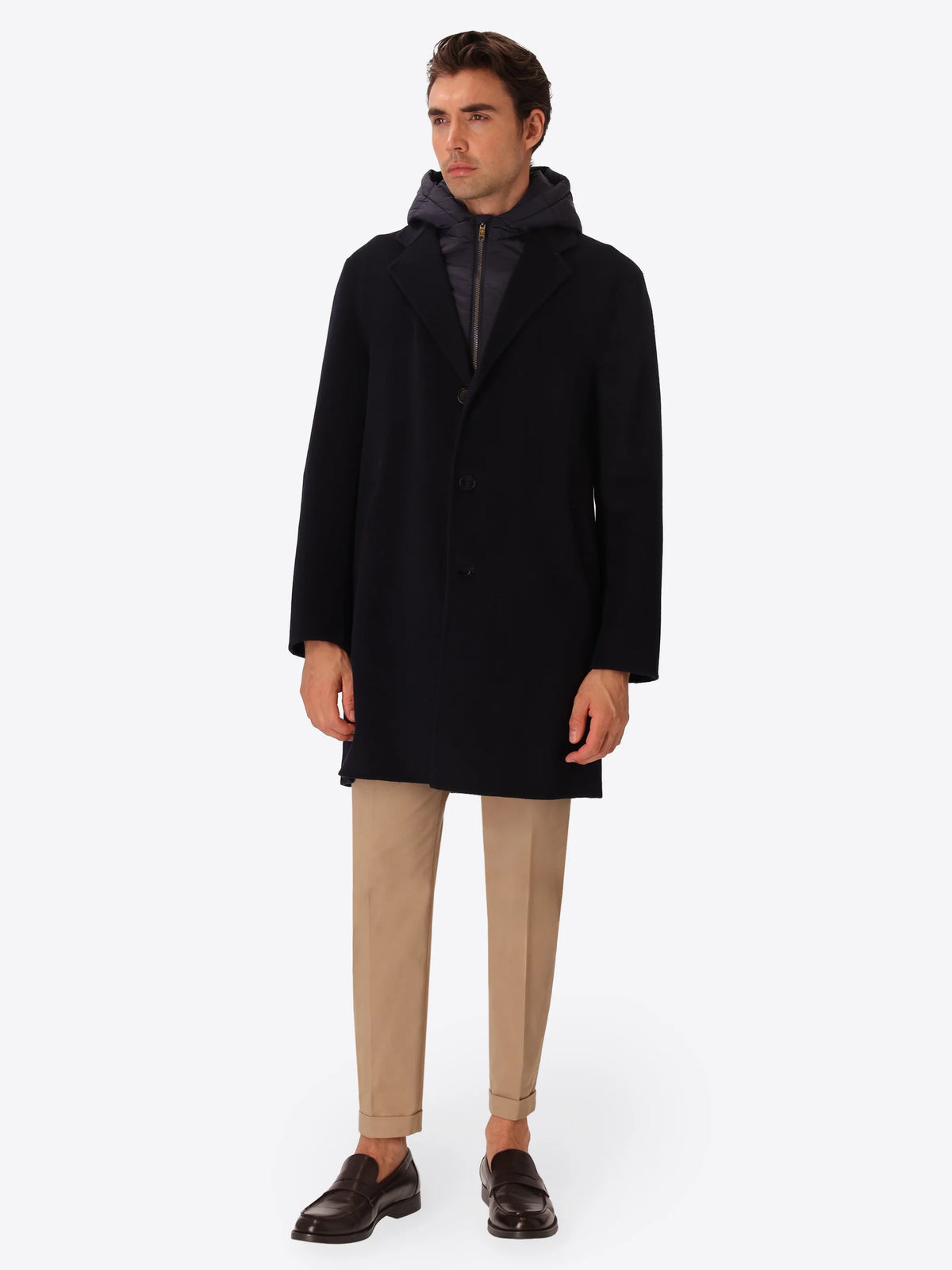 DISTRETTO 12 - WOOL BLEND COAT ESSEX WITH DETACHABLE BIB