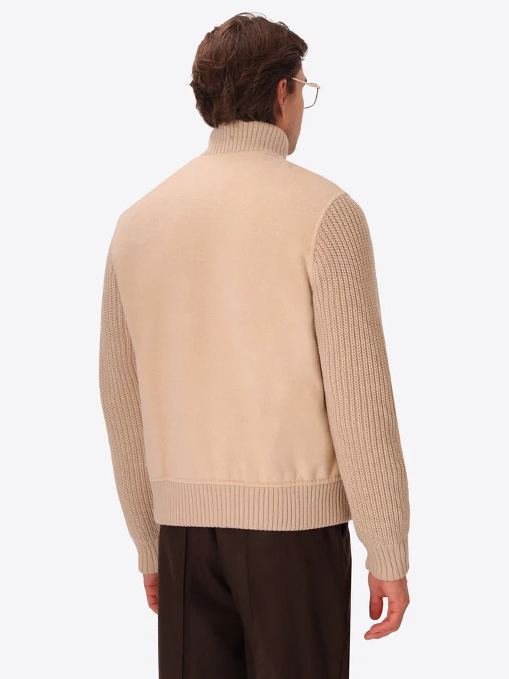 DISTRETTO 12 – WOOL BLEND BOMBER ESSEX WITH KNIT SLEEVES