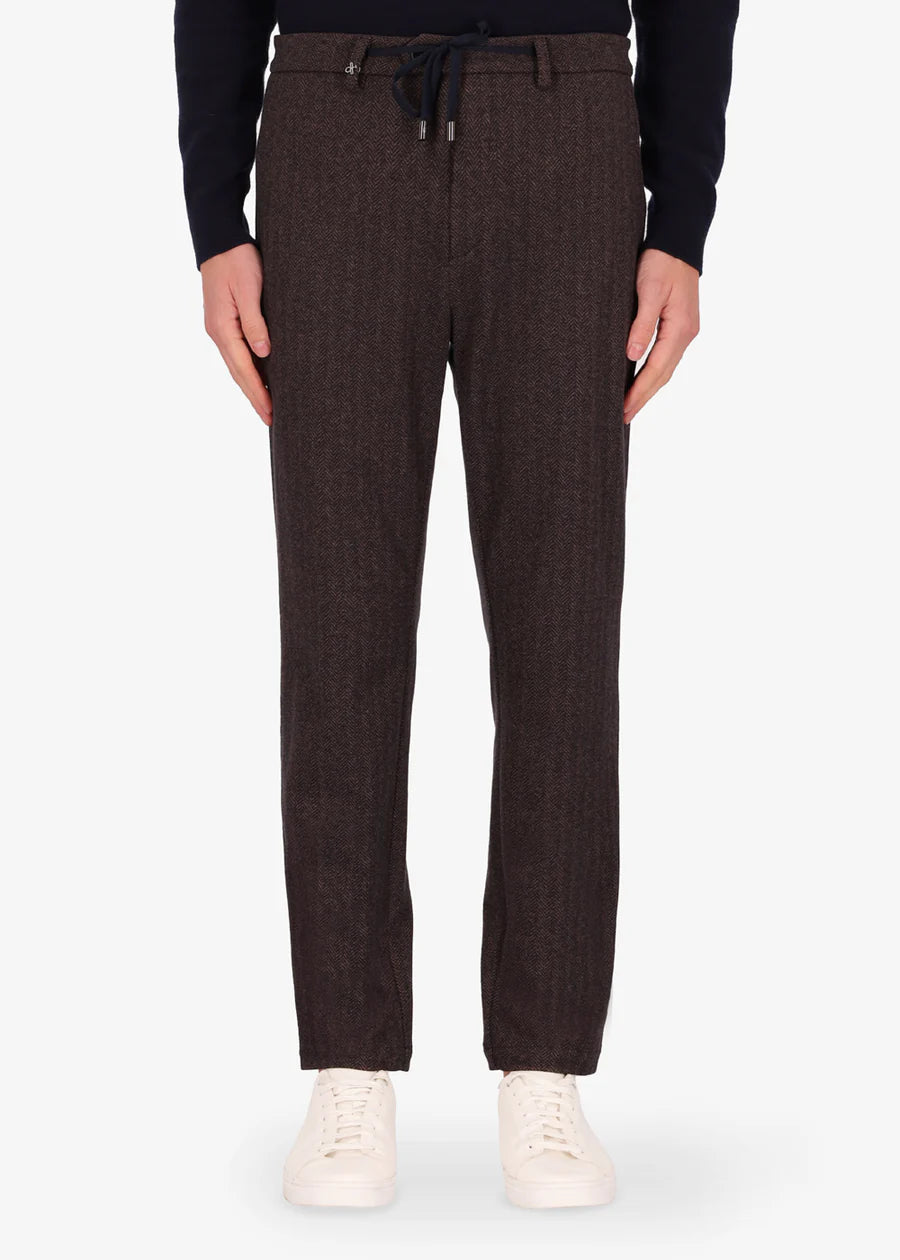 DISTRETTO 12 – TWO-TONE MICRO STRETCH FABRIC TROUSERS HERRIN