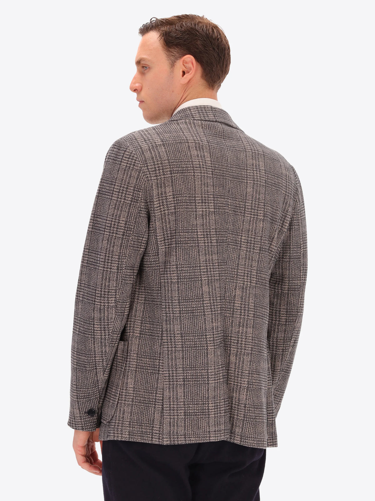 DISTRETTO 12 – PRINCE OF WALES PATTERN KNIT JACKET BELTON