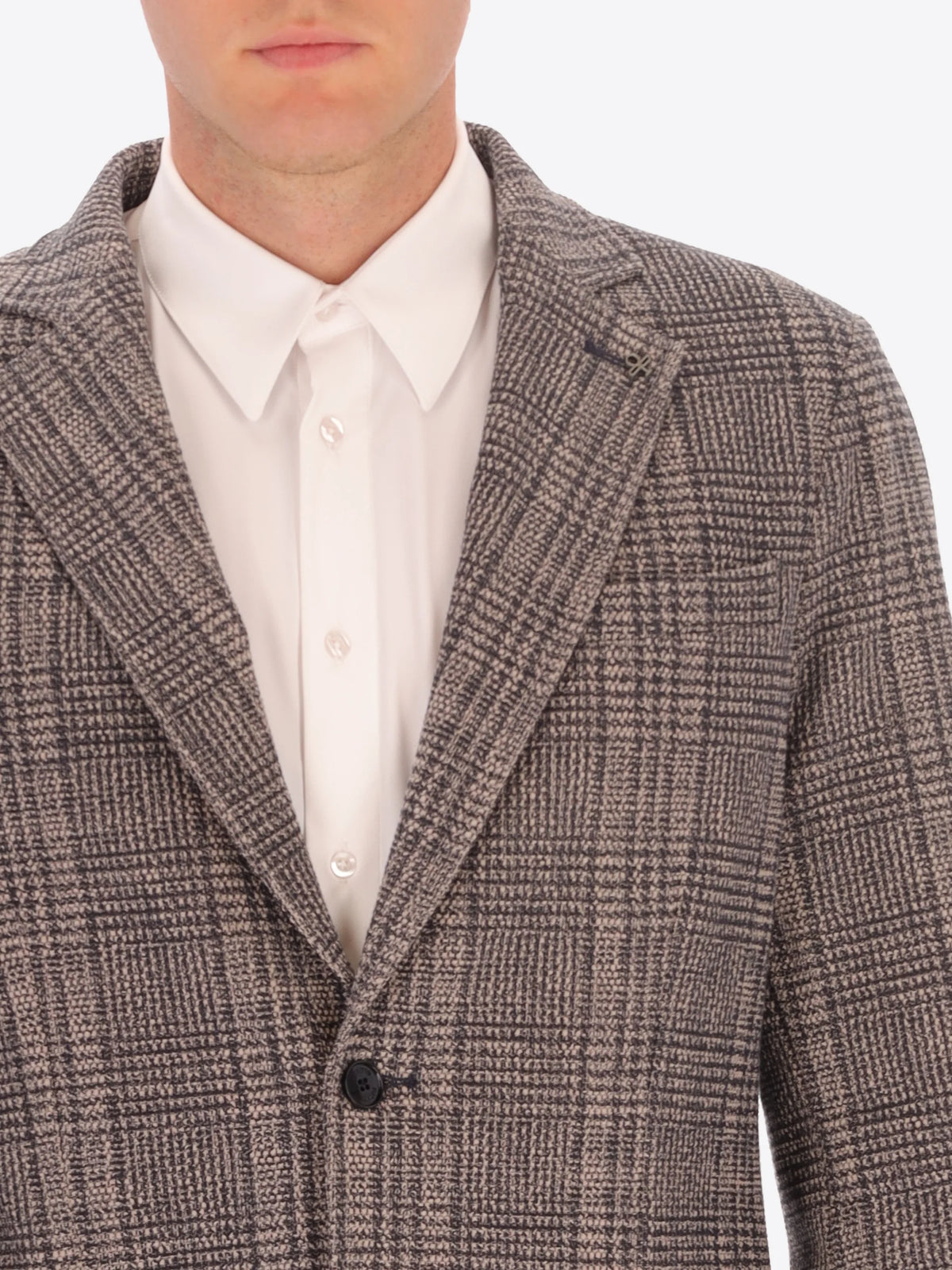DISTRETTO 12 – PRINCE OF WALES PATTERN KNIT JACKET BELTON