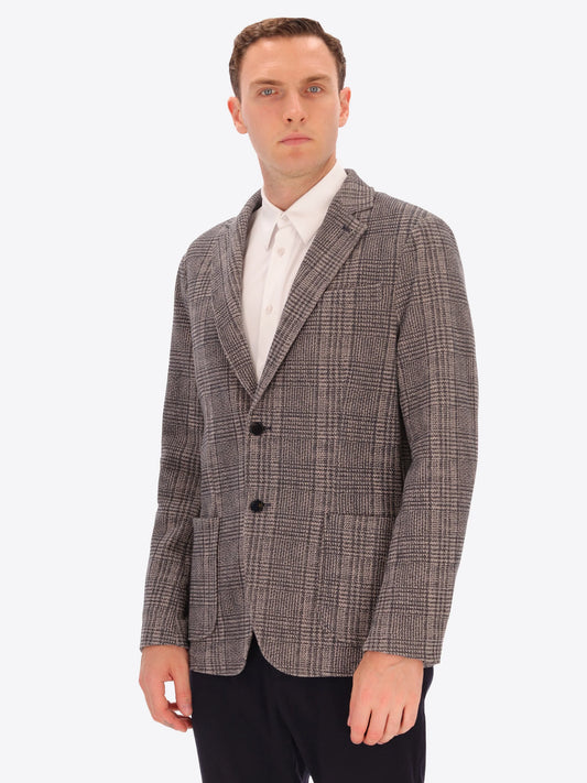 DISTRETTO 12 – PRINCE OF WALES PATTERN KNIT JACKET BELTON