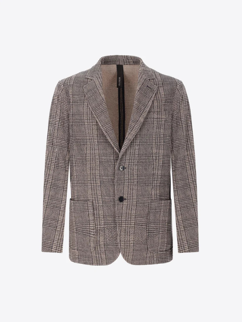 DISTRETTO 12 – PRINCE OF WALES PATTERN KNIT JACKET BELTON