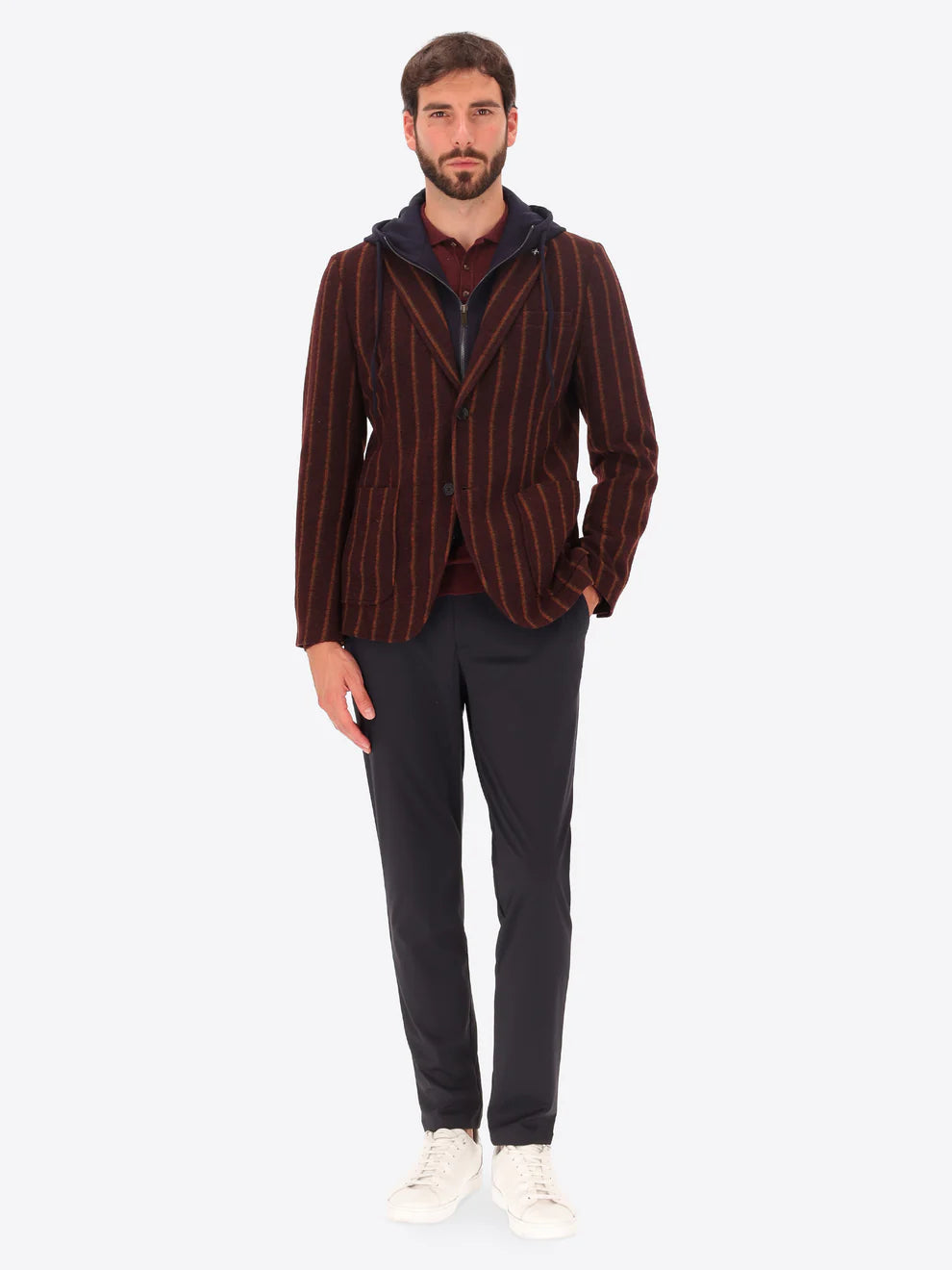 DISTRETTO 12 – DOUBLE STRIPE JACKET BANGOR WITH DETACHABLE HOOD