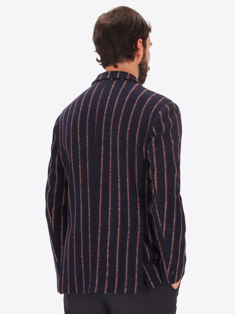 DISTRETTO 12 – DOUBLE-BREASTED WOOL BLEND JACKET WITH DOUBLE STRIPE BANGOR