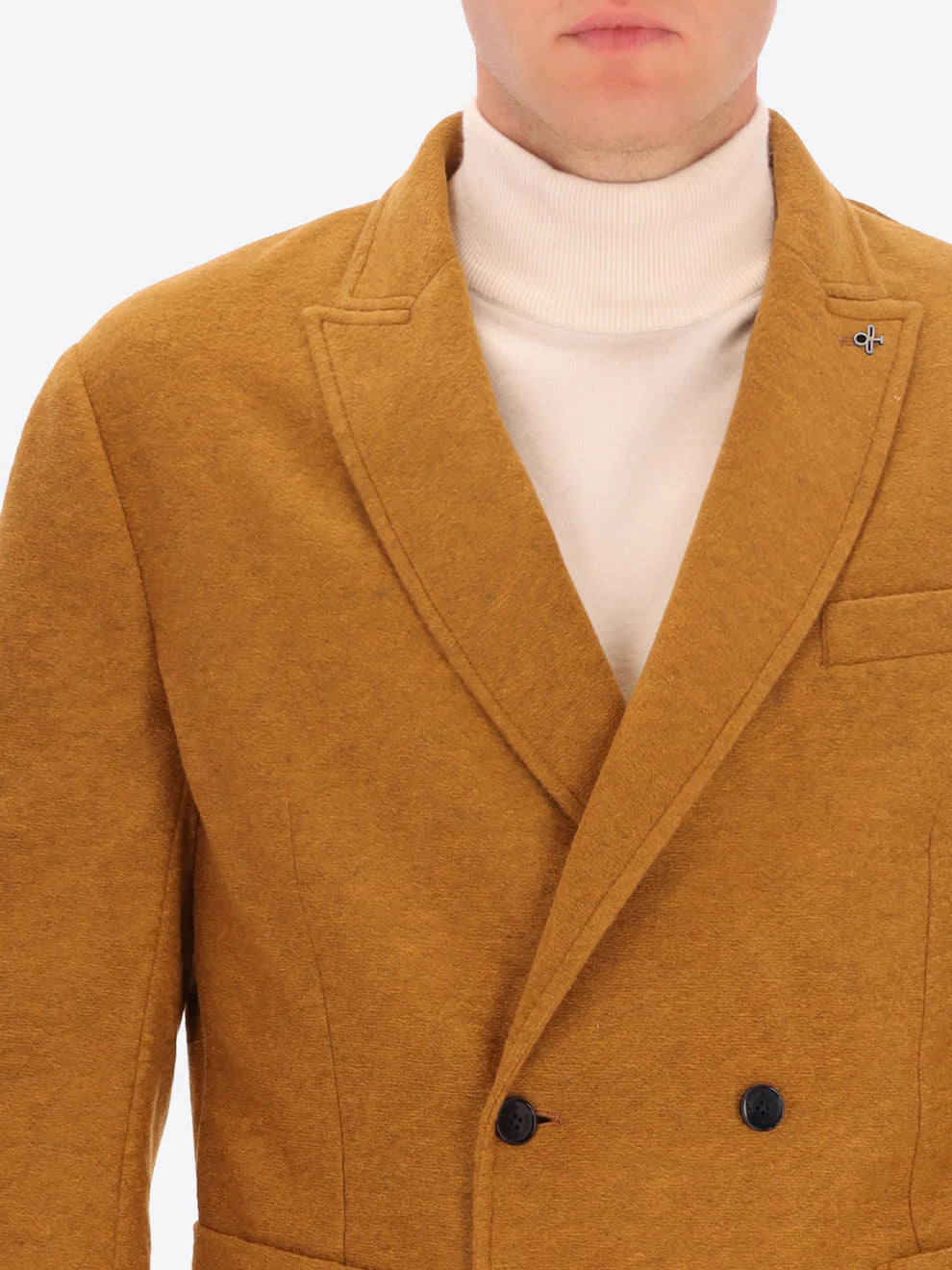 DISTRETTO 12 – SOLID AND MELANGE WOOL BLEND DOUBLE BRESTED JACKET ISAIA