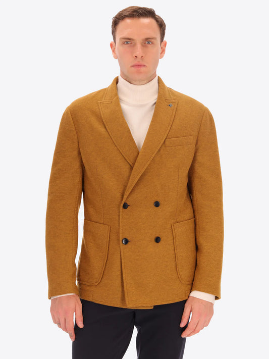 DISTRETTO 12 – SOLID AND MELANGE WOOL BLEND DOUBLE BRESTED JACKET ISAIA
