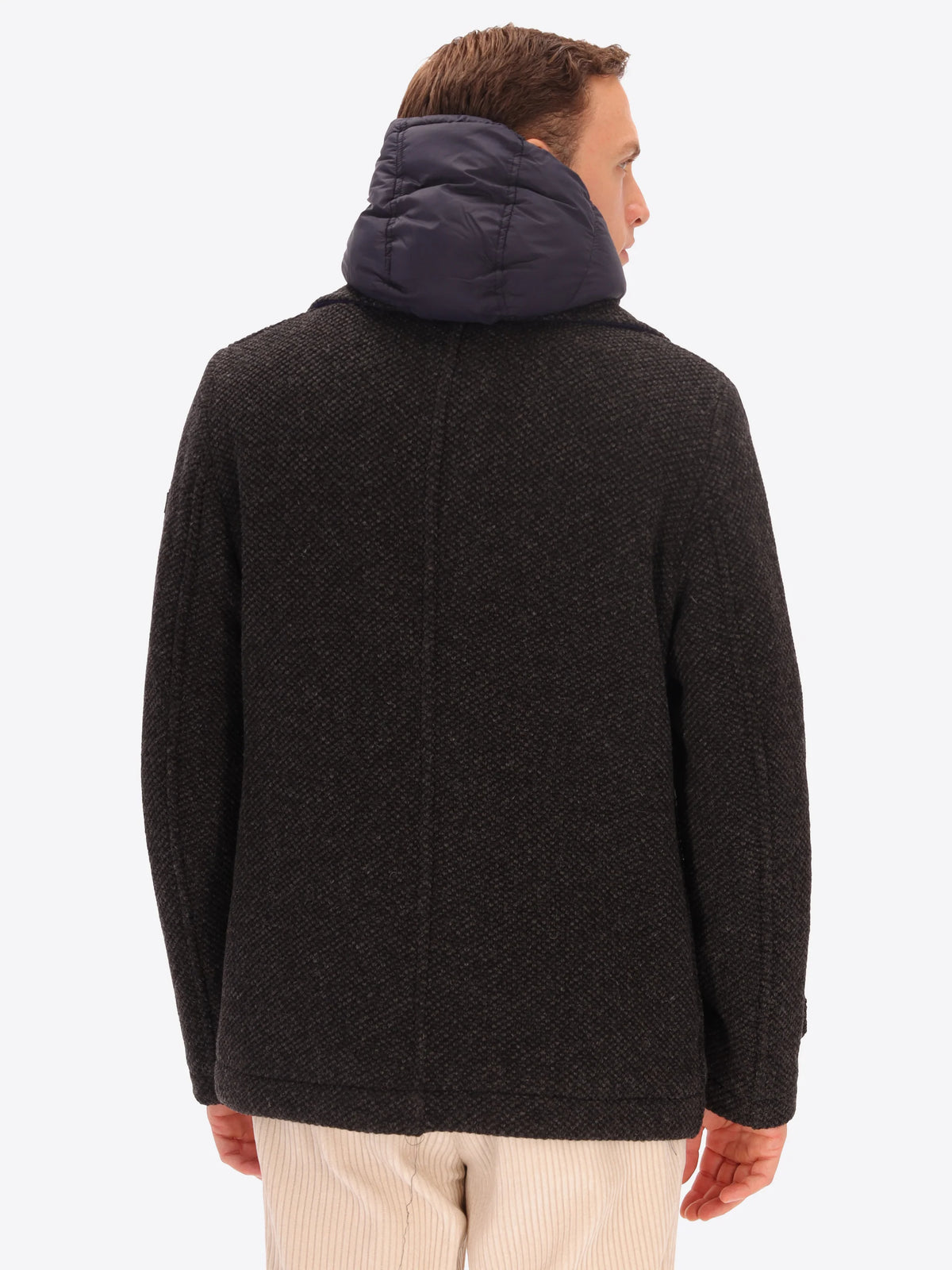 DISTRETTO 12 - WOOL BLEND PEACOAT BLASIUS WITH DETACHABLE BIB