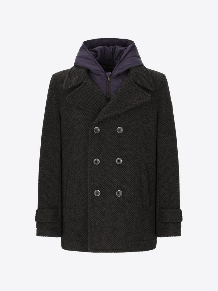 DISTRETTO 12 - WOOL BLEND PEACOAT BLASIUS WITH DETACHABLE BIB