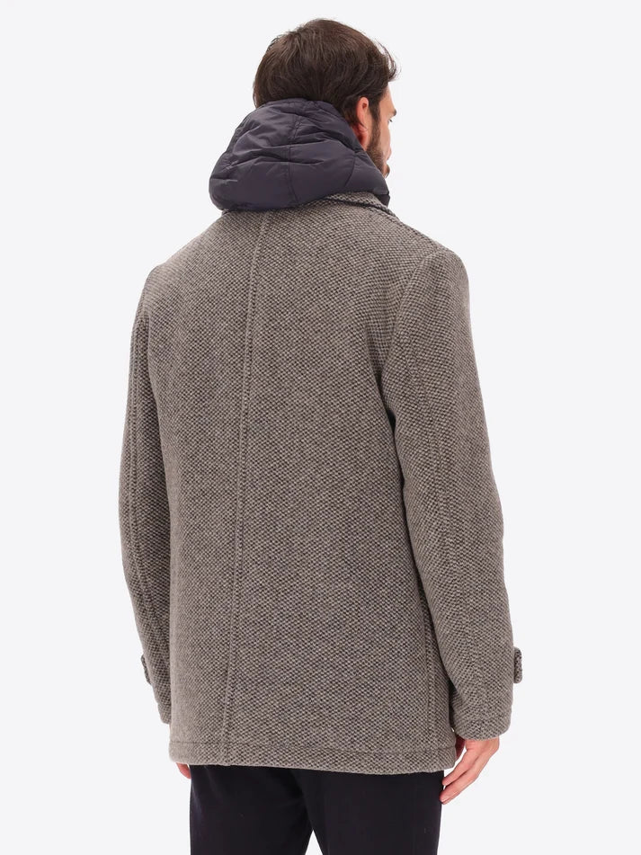 DISTRETTO 12 - WOOL BLEND PEACOAT BLASIUS WITH DETACHABLE BIB