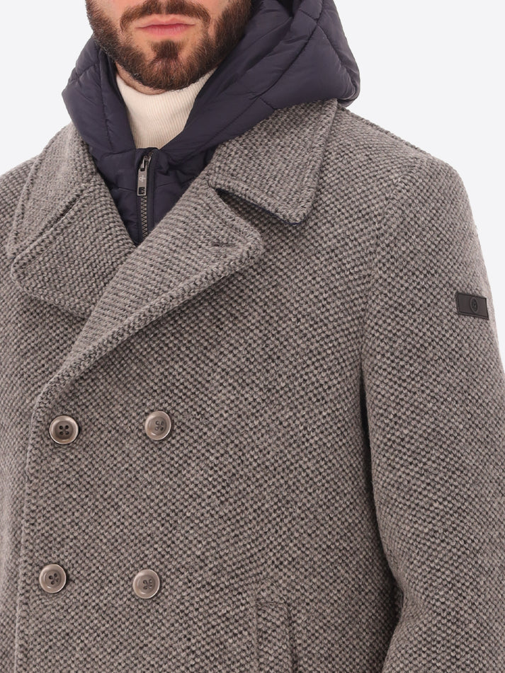 DISTRETTO 12 - WOOL BLEND PEACOAT BLASIUS WITH DETACHABLE BIB