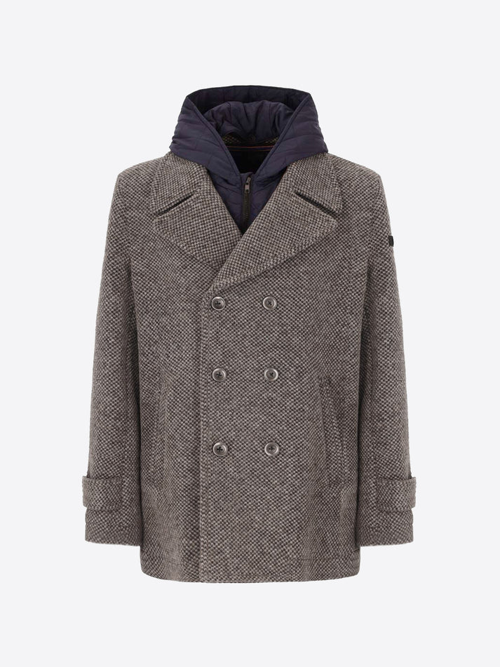 DISTRETTO 12 - WOOL BLEND PEACOAT BLASIUS WITH DETACHABLE BIB
