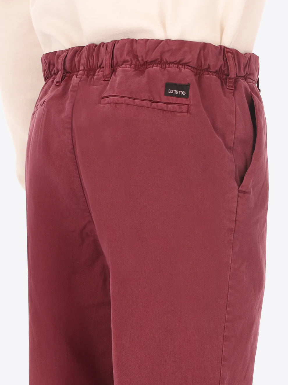 Maroon Cotton Blend Distretto12 trousers on a male model
