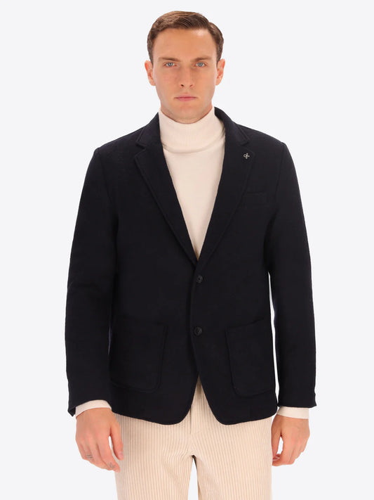 DISTRETTO 12 – SOLID AND MELANGE WOOL BLEND JACKET ISAIA